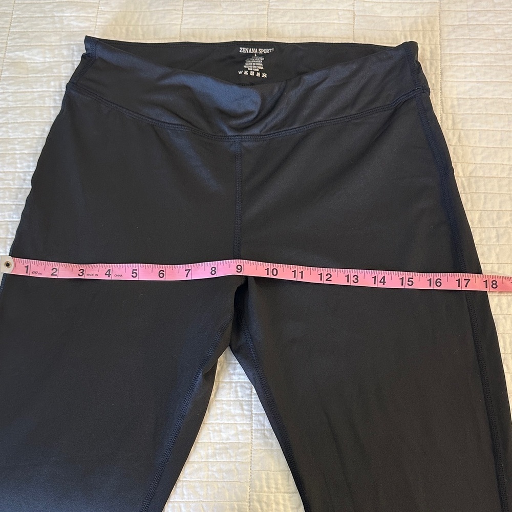 Zenana NWOT Sports Black Leggings Large Black Leggings - Picture 4 of 6